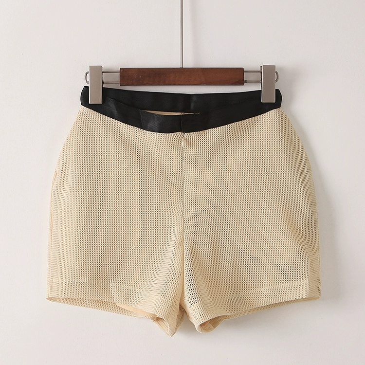 Hui Yi Ge mùa hè quần short eo cao Hàn Quốc thể thao quần short lưới mỏng chân rộng quần phụ nữ quần