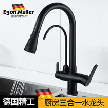  Kitchen pull-out faucet Three-in-one hot and cold household pure water machine Direct drinking sink sink sink