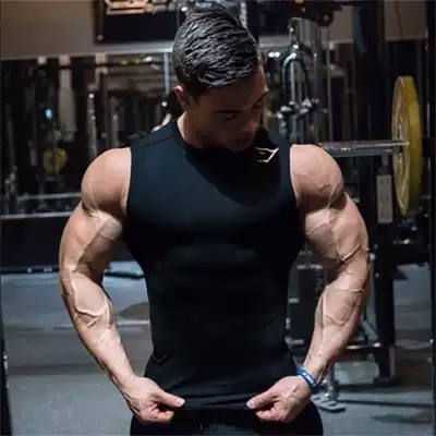 Shark quick-drying tights stretch thin fitness vest men's body shaper shoulder muscle kid high-play training suit summer