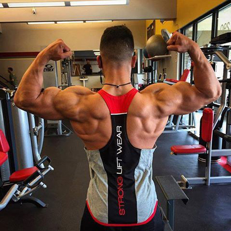 Fitness vest male muscle bodybrotherembroidery loose breathable net eyesWorkvest speed dry clothes