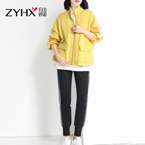 Free breathing plus velvet thick loose size Korean version of temperament sports set female 2021 new winter three-piece set
