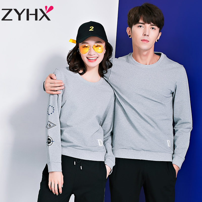 自由呼吸春秋季2017新款情侣服装休闲装女韩版运动服套装男两件套
