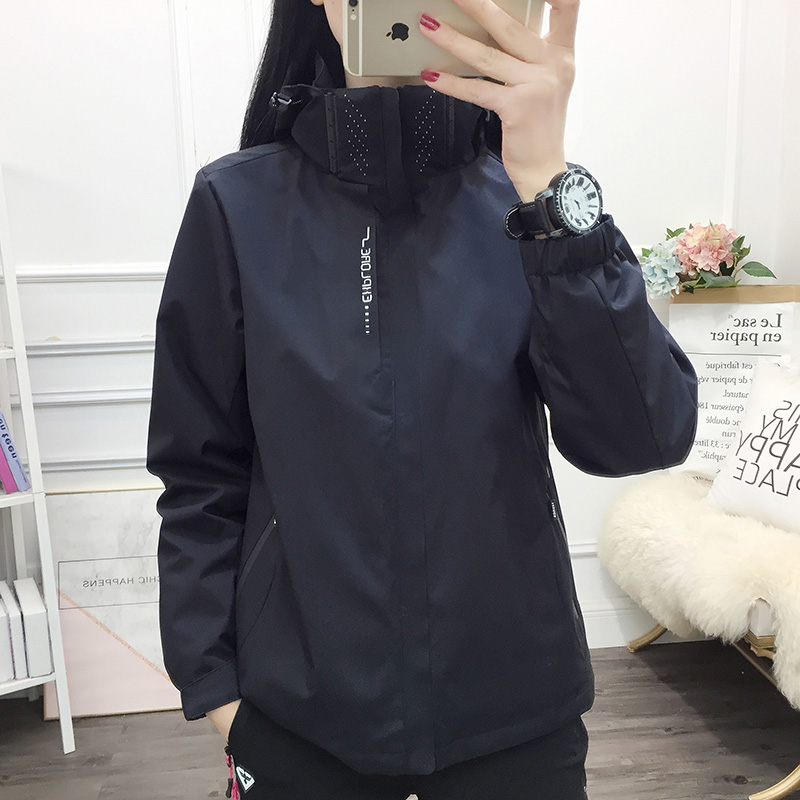 Three-in-one fleece jacket women's autumn and winter outdoor sports windproof waterproof warm cycling mountaineering jacket men