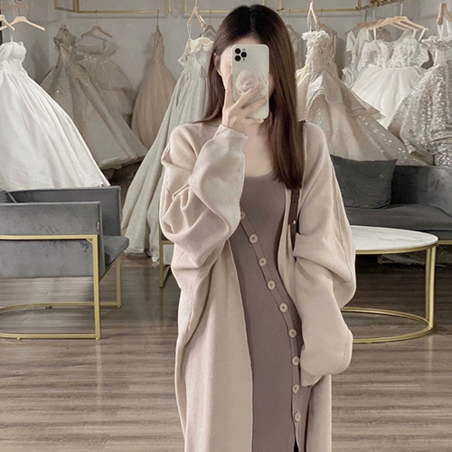 Осенний свитер, кардиган, комплект, дизайнерское платье, изысканный стиль, французский стиль, облегающий крой