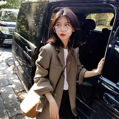 Осенний ретро длинный пиджак классического кроя, коллекция 2021, в западном стиле, в британском стиле, свободный крой, средней длины