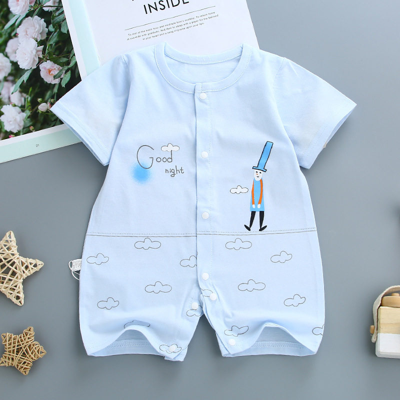 Baby Even body clothes Summer slim fit 6 female baby 9 months men and women short sleeve khaama summer clothing pure cotton climbing clothes