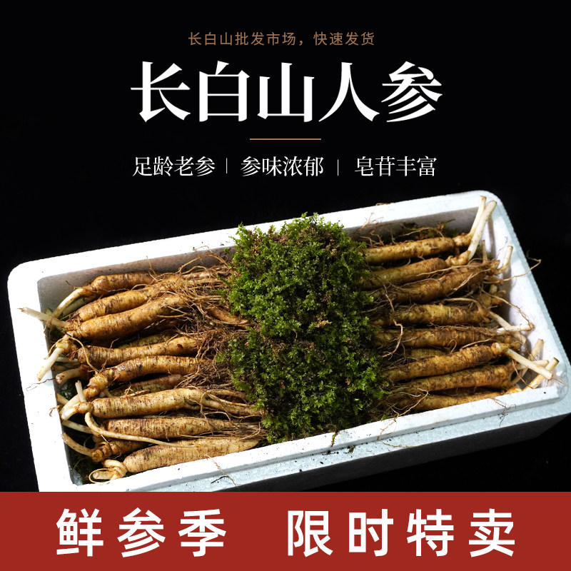 Fresh ginseng Changbai Mountain small fresh ginseng 50 fresh with soil soaked wine soup Northeast Jilin ginseng Zhenzhitang