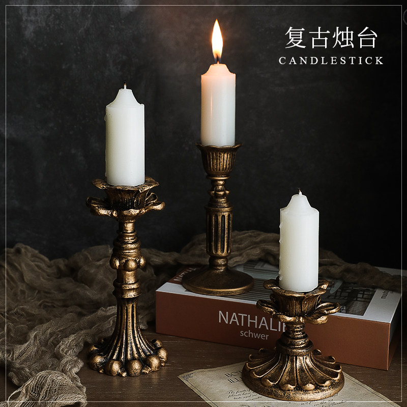 Retro candlestick photo props with wind candles shooting background Home Residence Decoration Net Red Pendulum photography props