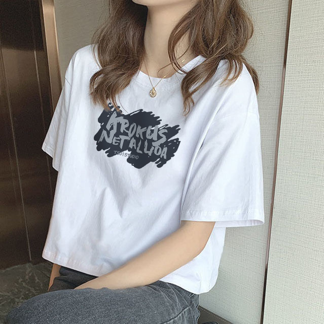 Short-Sleeved T-Shirt for Women, Summer 2025, Sweet and Cute, Casual, Simple Style, Unique Design, Loose, Short Top