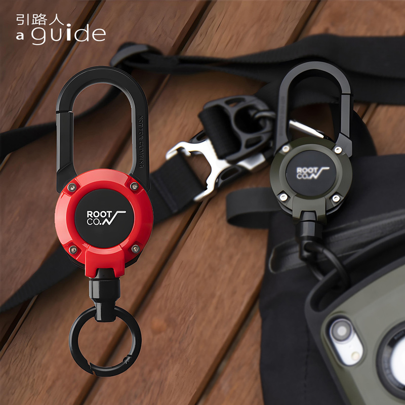 Japan Root Co. Retractable Keychain Men's Multifunctional Phone Lanyard Outdoor Travel Backpack Anti-Lost Strap