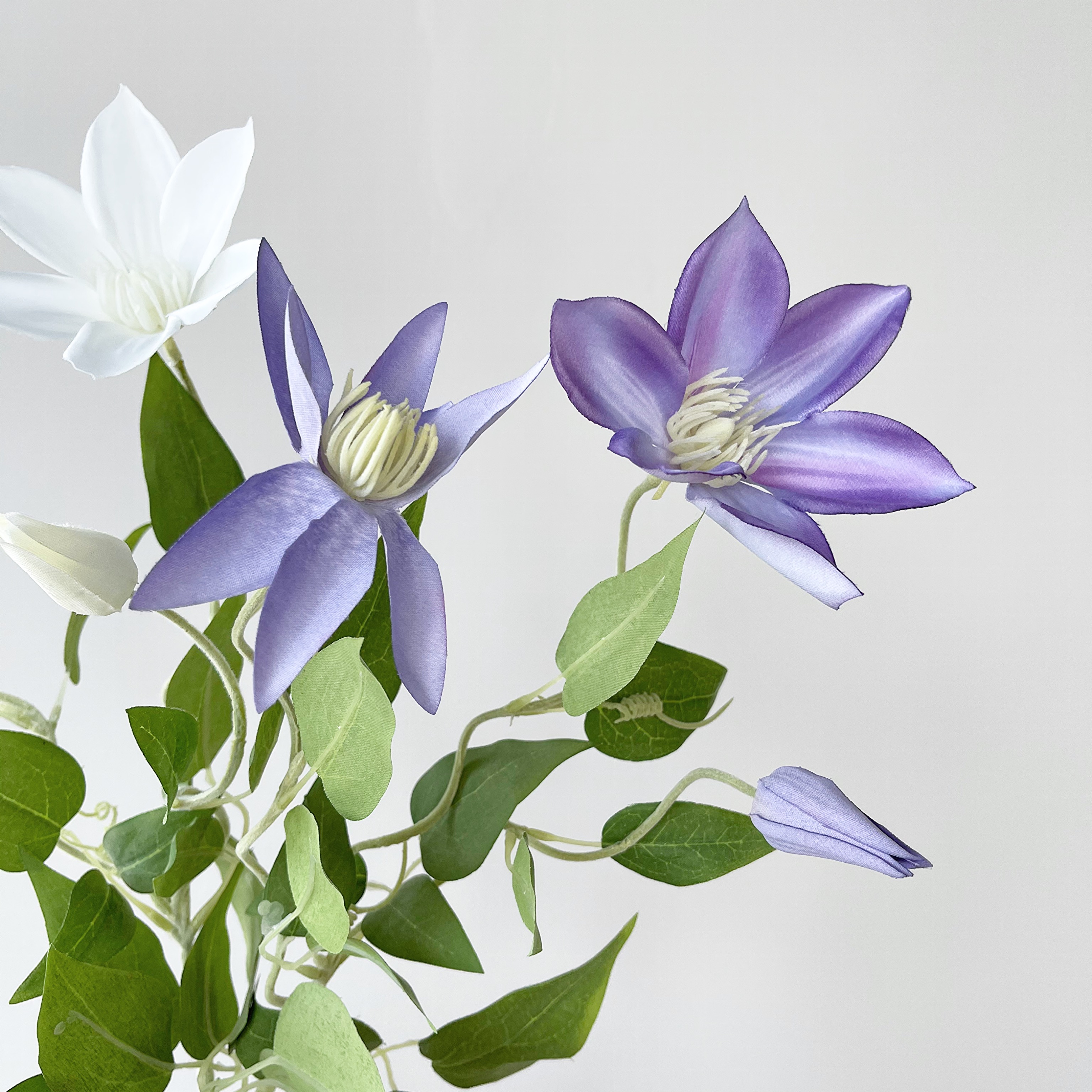 JUNJUN artificial flower clematis single ivy wisteria line flower material flower basket flower arrangement shooting decorative flower