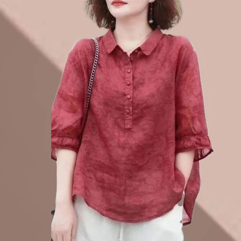 2026 Summer New Fashion Breathable Short-Sleeve Shirt for Moms, Stylish Women's Blouse, T-Shirt Top, Loose Shirt 2026 Summer New Fashion Breathable Short-Sleeve Shirt for Moms, Stylish Women's Blouse, T-Shirt Top, Loose Shirt
