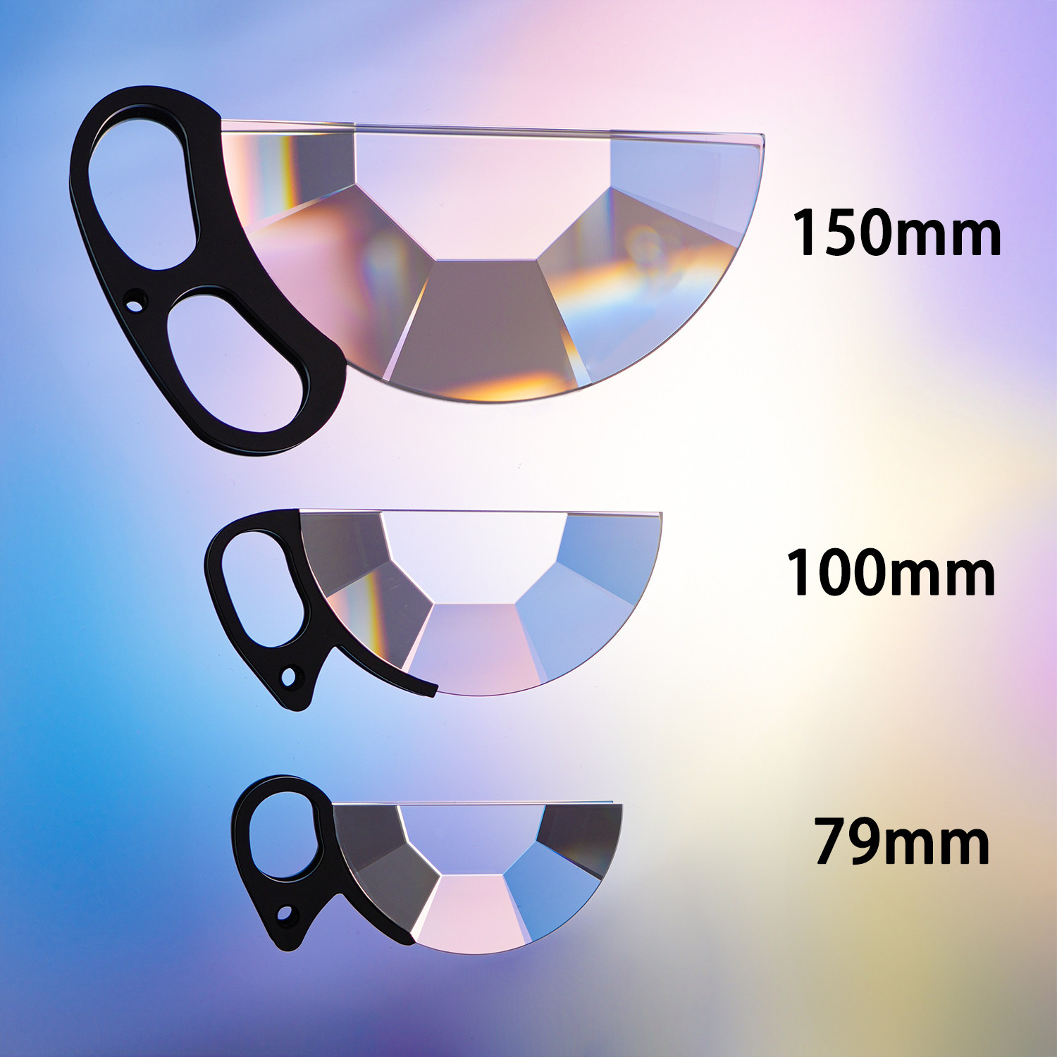 79/100/150mm ハンドヘルド半円形万華鏡効果フィルター（写真、ビデオ撮影、デジタル一眼レフカメラ用）