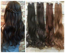 Simulation hair two clips incognito thickened wig pieces female 2 card pear flower long curly hair pieces can be hot straight large wave hair pieces