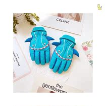 Boys riding gloves children boys winter boys skiing plus velvet warm non-slip wind waterproof spring and autumn