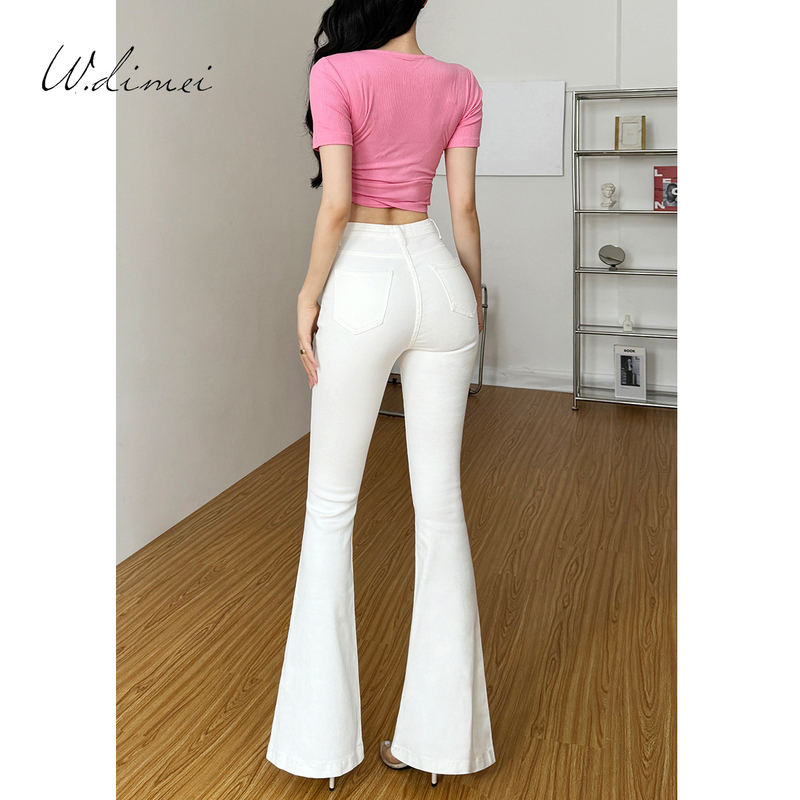 High-End Flared Jeans for Women, High-Waisted, Slim-Fitting, Slimming, 2026 Spring and Autumn New White Pants, Bell-Bottom Pants High-End Flared Jeans for Women, High-Waisted, Slim-Fitting, Slimming, 2026 Spring and Autumn New White Pants, Bell-Bottom Pants