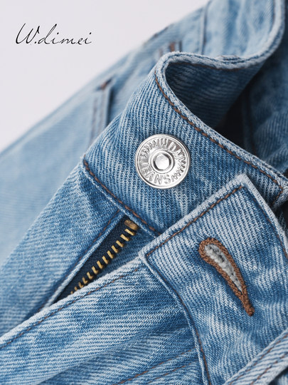 浅色阔腿牛仔裤女高腰直筒宽松2025年夏季新款天丝拖地裤垂感春秋