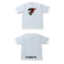 (Domestic Spot Size is partial) Snow State Sauce Bape male Ape Face Lightning Star Short sleeve T-shirt