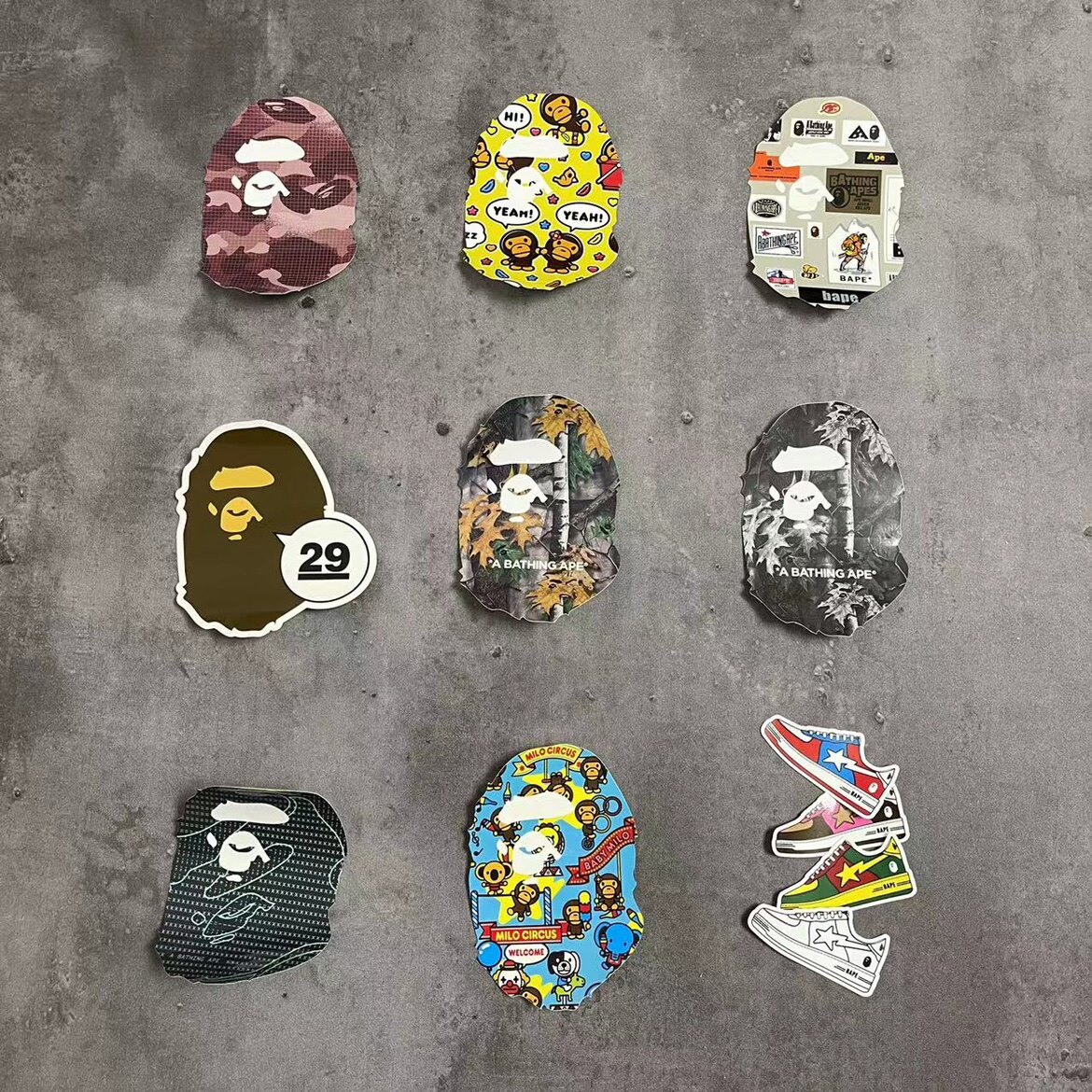 (Domestic spot) Snow country sauce bape ape head camouflage sticker collection