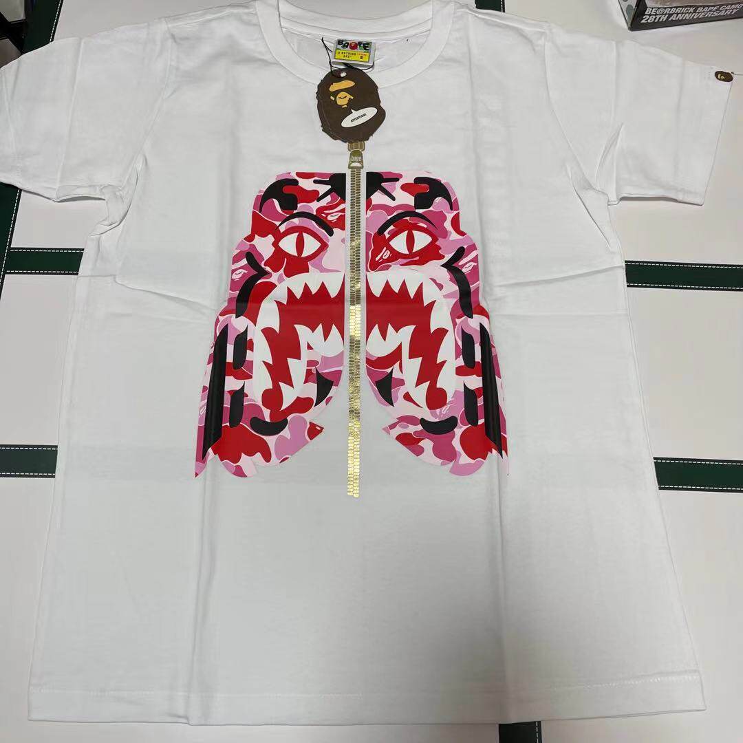 (Domestic Spot) Snow State sauce Japanese bape women's clothing Olai camouflay tiger head short sleeve T-shirt