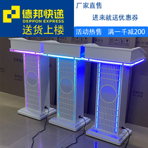 Square stainless steel podium hotel front reception desk 4S shop sales desk ktv bar consultation desk