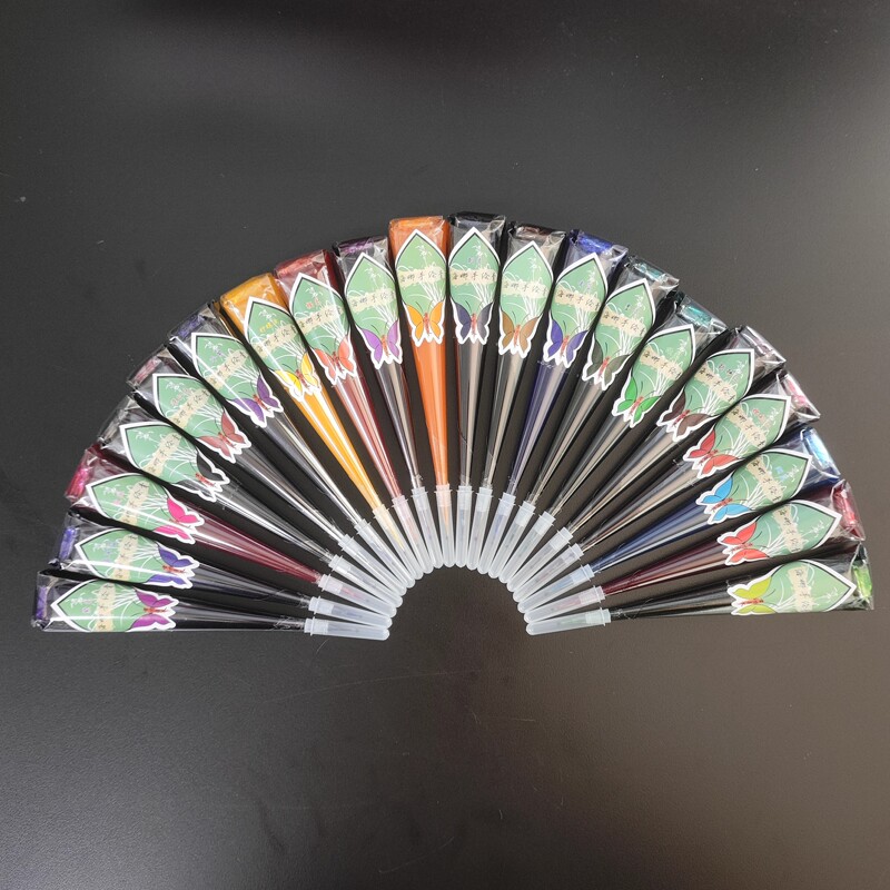 Square Inch Jingtian 20-Color 15g Colored Henna Paste Chinese Style High-Grade Hand-Painted Tattoo Paste Waterproof Non-Plant Juice Square Inch Jingtian 20-Color 15g Colored Henna Paste Chinese Style High-Grade Hand-Painted Tattoo Paste Waterproof Non-Plant Juice
