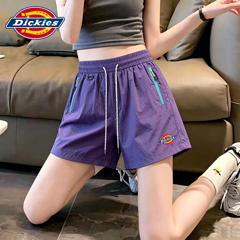 Dickies 2026 Elastic Waist Loose Trendy Color-Block Casual Fitness Hot Pants Sports Shorts for Women Summer Thin Style Dickies 2026 Elastic Waist Loose Trendy Color-Block Casual Fitness Hot Pants Sports Shorts for Women Summer Thin Style