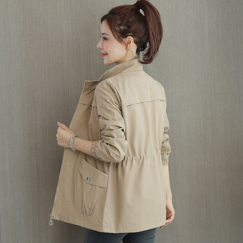 New Korean version of the drape windbreaker women's 2022 early spring and autumn mid-length version casual ladies small windbreaker age-reducing coat