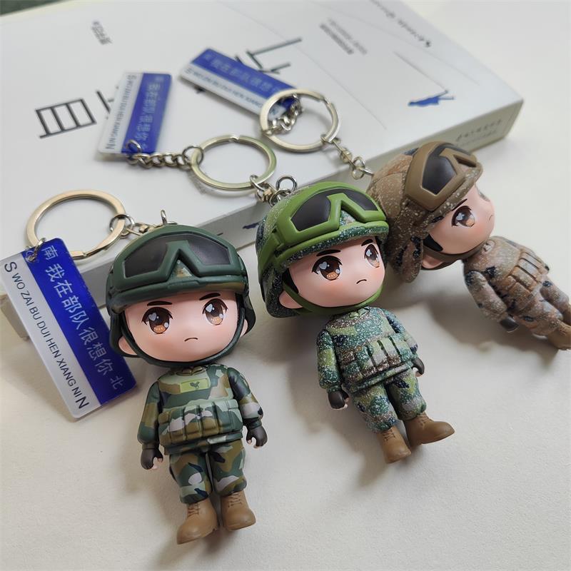 Zeng Xiaomeng Brother Keychain Cartoon 3D Pendant Military Figure Couple Camouflage Figurine Military Service Anniversary Gift Zeng Xiaomeng Brother Keychain Cartoon 3D Pendant Military Figure Couple Camouflage Figurine Military Service Anniversary Gift