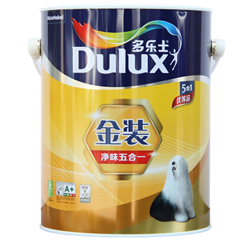 多乐士金装净味五合一乳胶漆 室内环保墙面漆 5L家用油漆-Taobao-Tmall
