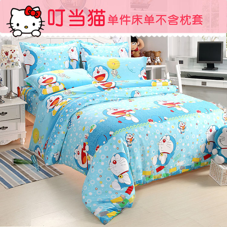 Bộ phim hoạt hình bông đơn mảnh đôi tùy chỉnh trẻ em học sinh chăn bông jingle mèo máy mèo Doraemon - Khăn trải giường drap giường hàn quốc