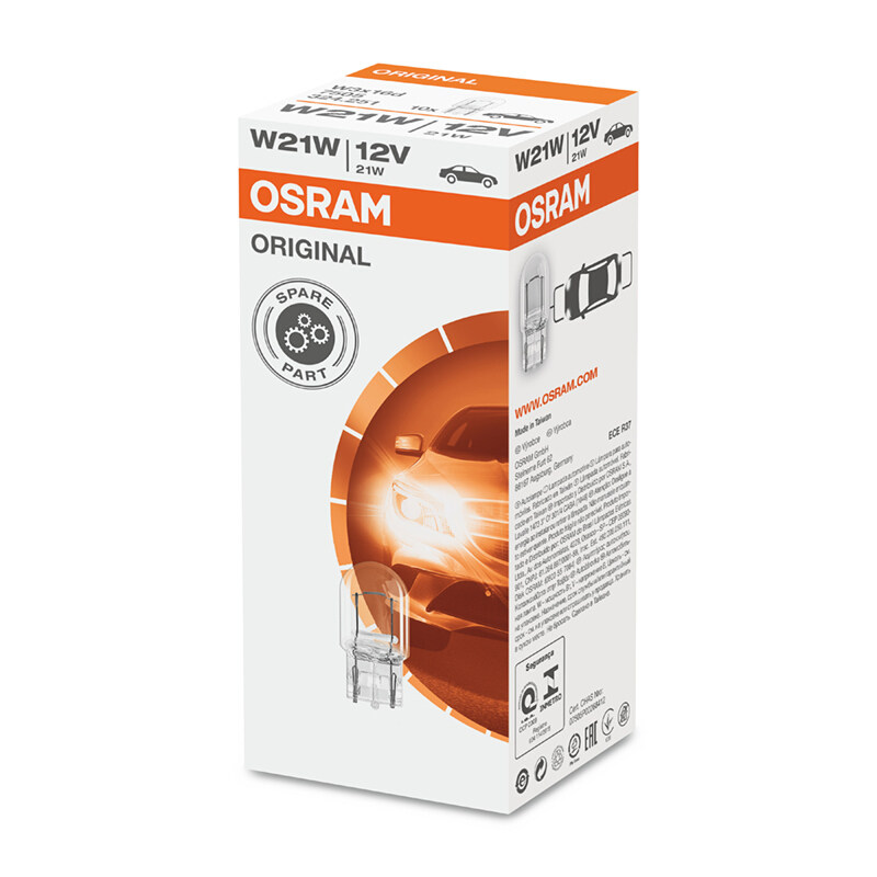 Osram 7505 car reversing light T20 width light W21W monofilament large insert 12V brake light rear fog bulb