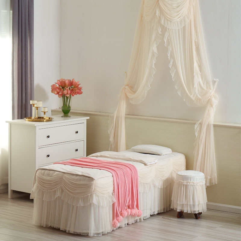 Beauty bedspread four-piece set of cotton light luxury high-end beauty salon special massage bed cover simple luxury custom