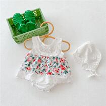 ins 2021 summer cotton baby boy baby girl little broken flower cloth sleeveless dress khaskirt khau dress