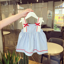 Childrens hanging band dress 2021 Summer Ocean Han version Skirt Princess Baby Girl Baby Girl Summer Clothing Vest Dress