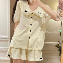 Sleepwear Woman 2021 New Summer Cotton Princess Thin cute Fresh Ins Wind Girl Home Home Suits Summer