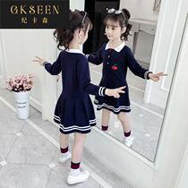 Girls long-sleeved dress autumn 2022 foreign style childrens clothing girls spring and autumn childrens college style princess dress