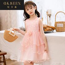 Girls dress summer dress 2022 new super foreign style mesh skirt children fluffy yarn summer princess