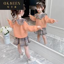 Girls Dress Autumn Dress 2022 New Princess Dress Childrens Western-style Spring and Autumn Suit Two-piece Set