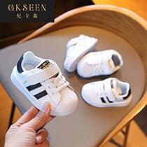Kircarson 2022 autumn baby shoes small white shoes male 01-2-3 years old baby soft sole footwear footwear footwear xf0308