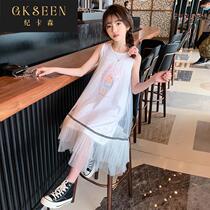 Girls dress summer dress 2022 new Korean style girl summer super foreign style childrens princess skirt