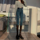 Plus velvet thickened ultra-high waist skinny jeans women's 2022 winter new style thin and tight outerwear pencil pants