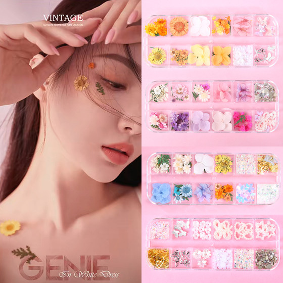 Eye makeup, bright diamonds, dried flowers, face makeup appliques, bridal makeup, face stickers, children's makeup, small butterfly manicure