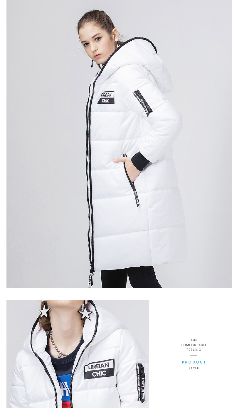 Trang phục thể thao cotton nữ đặc biệt 2018 mùa đông mới siêu dài áo cotton trùm đầu dày áo ấm áo phao nữ dài