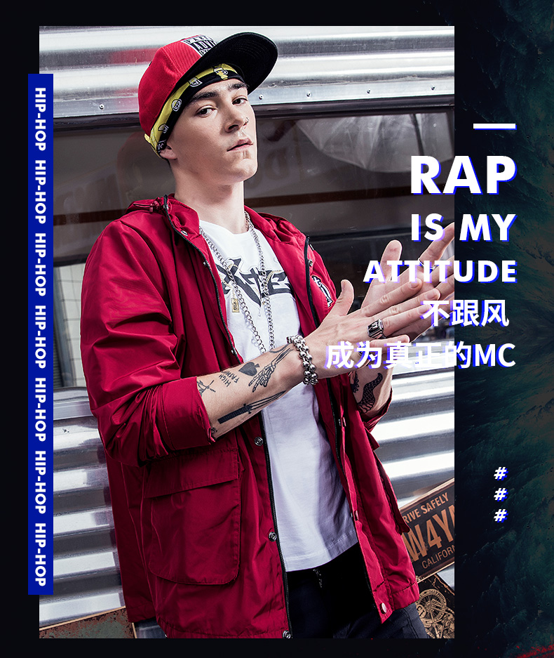 [Rap mới Trung Quốc] Áo gió nam thể thao Xtep 2018 mùa thu mới hip hop nam áo khoác trùm đầu áo gió dài áo khoác gió nam có mũ