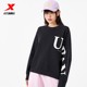 Xtep sweatshirt ແມ່ຍິງຕົວຫນັງສືຂະຫນາດໃຫຍ່ແບບສະບາຍໆ trendy round neck top loose sports pullover 978328920100