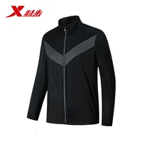 Áo khoác thể thao đơn nam Xtep áo khoác thể thao khóa kéo 2019 xuân mới thể thao áo khoác nam đơn giản - Áo gió thể thao áo khoác nam lining chính hãng