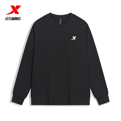 特步卫衣男春季运动服圆领