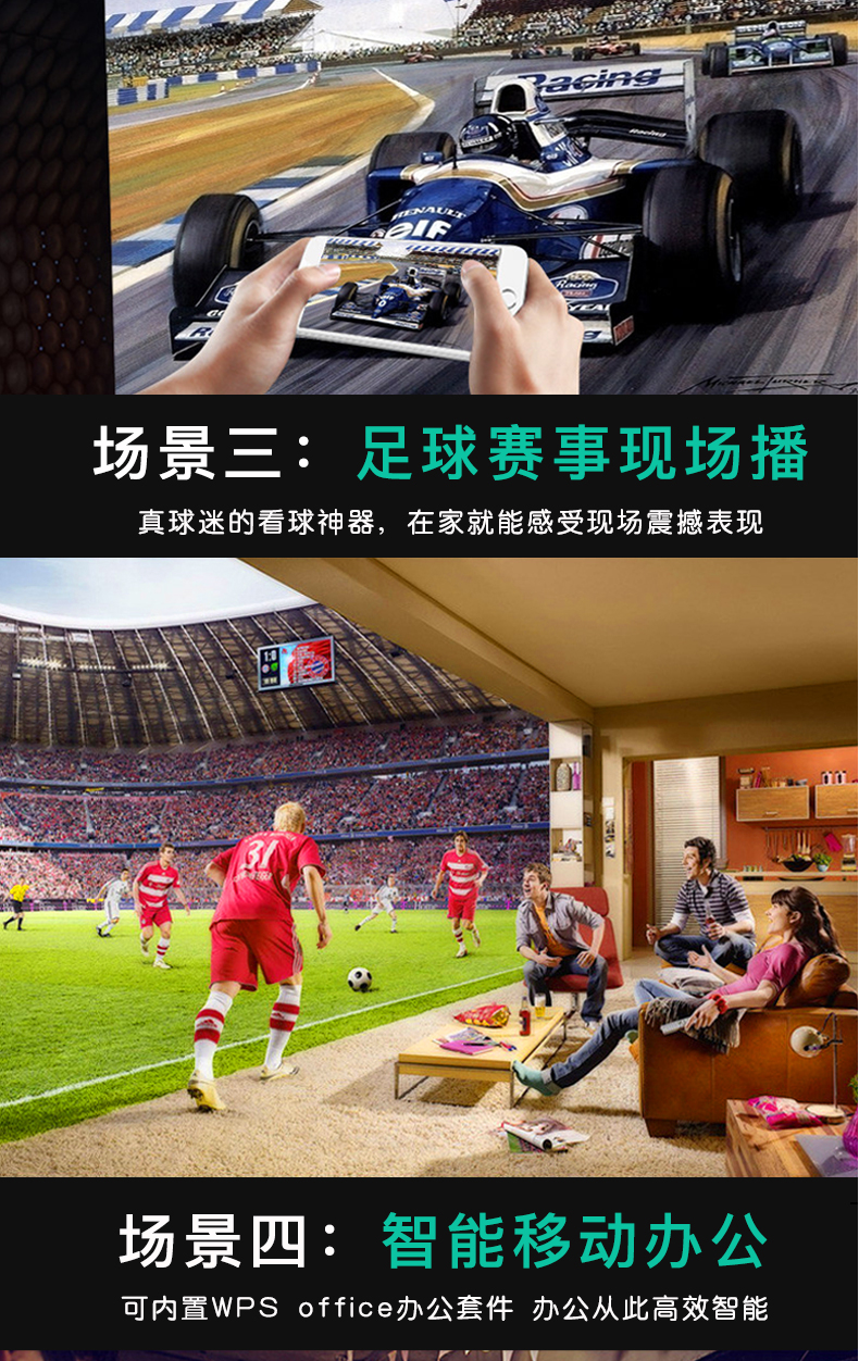 ZECO Zhige cx3 pháo thép nhỏ máy chiếu gia đình văn phòng nhỏ micro không dây WiFi thông minh 3D HD không có màn hình TV 1080P rạp hát tại nhà mini điện thoại di động với màn hình - Máy chiếu