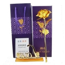new 24K Gold Rose Flower Dipped Long Stem Golden Flower